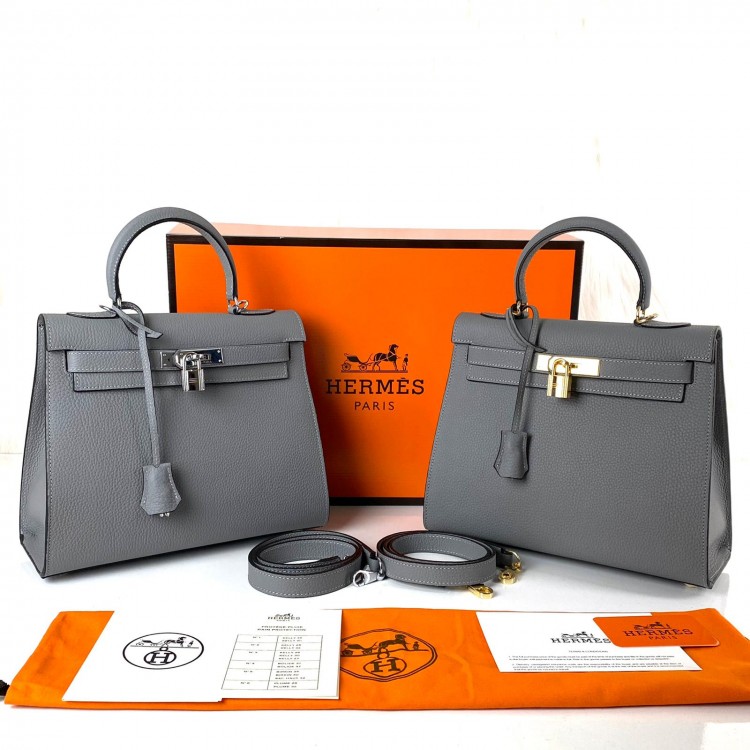 HERMES KELLY 28 CM GRİ